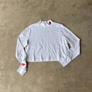 Nike white and red mock neck long sleeve shirt #streetwear Lips Womens size S